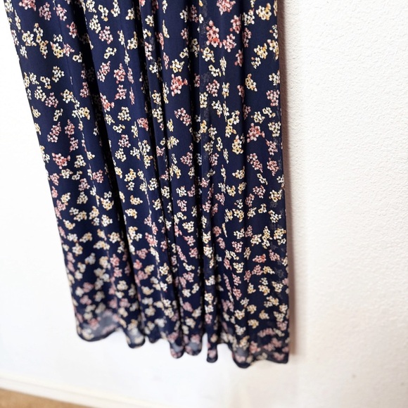 Allison Brittney Floral Print Mesh Tie Waist Long Sleeve Maxi Dress - Picture 4 of 10